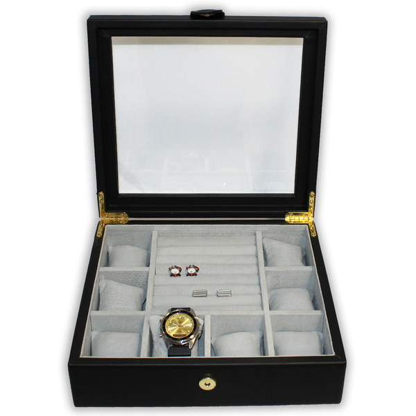 Estuche de 8 relojes y división para anillos