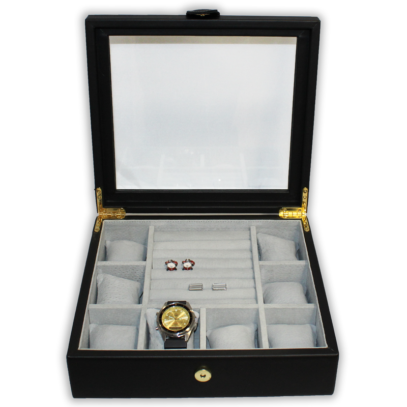 Estuche de 8 relojes y división para anillos